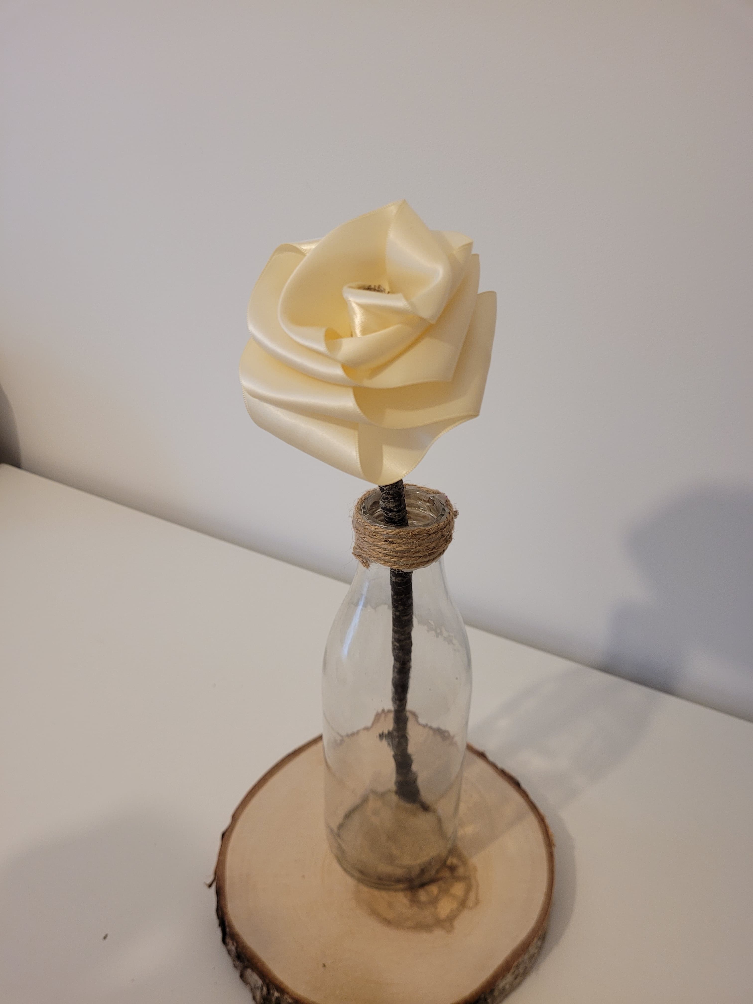 Rose éternelle en satin | Vieux rose