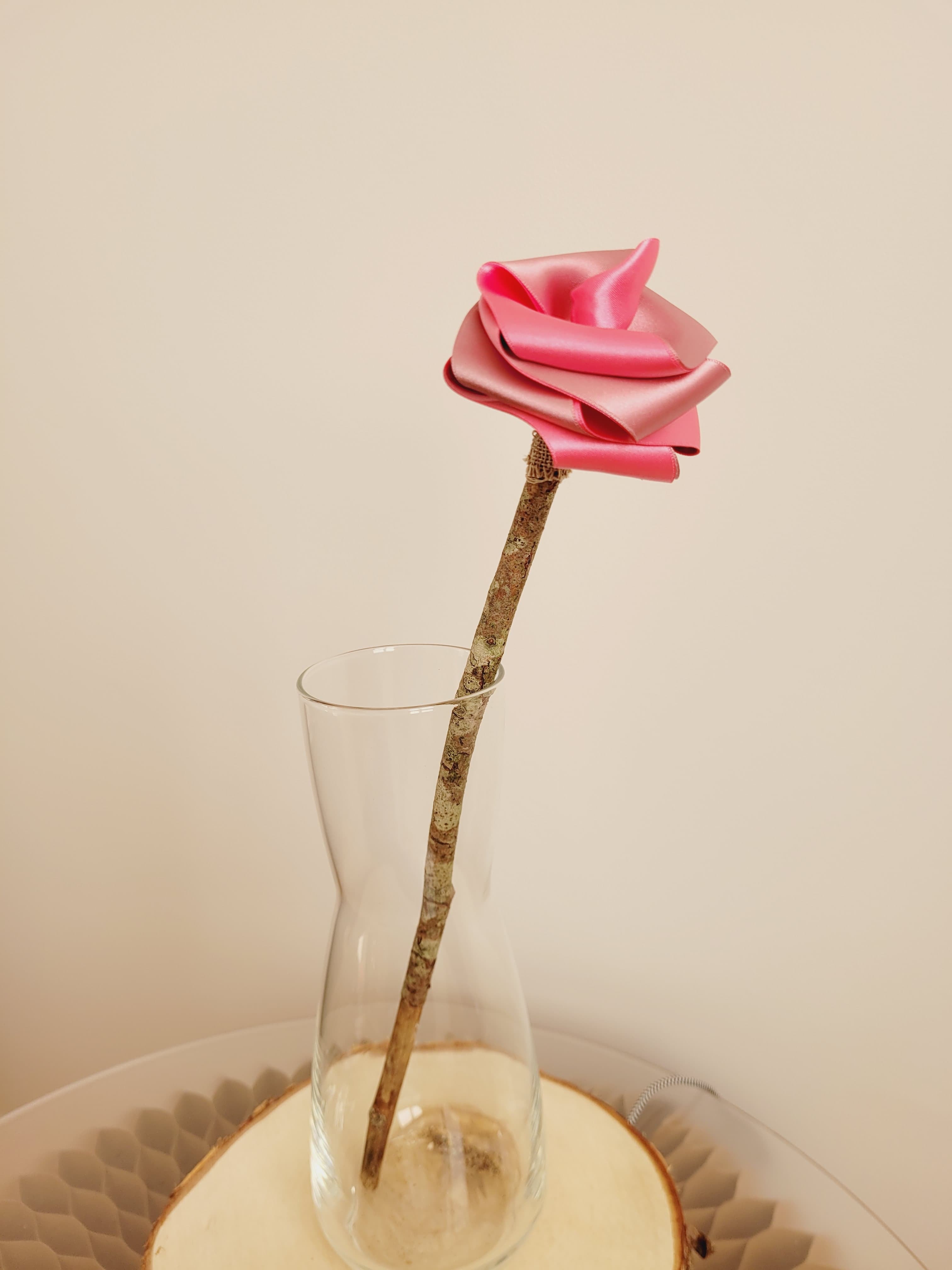 Rose éternelle en satin | Vieux rose