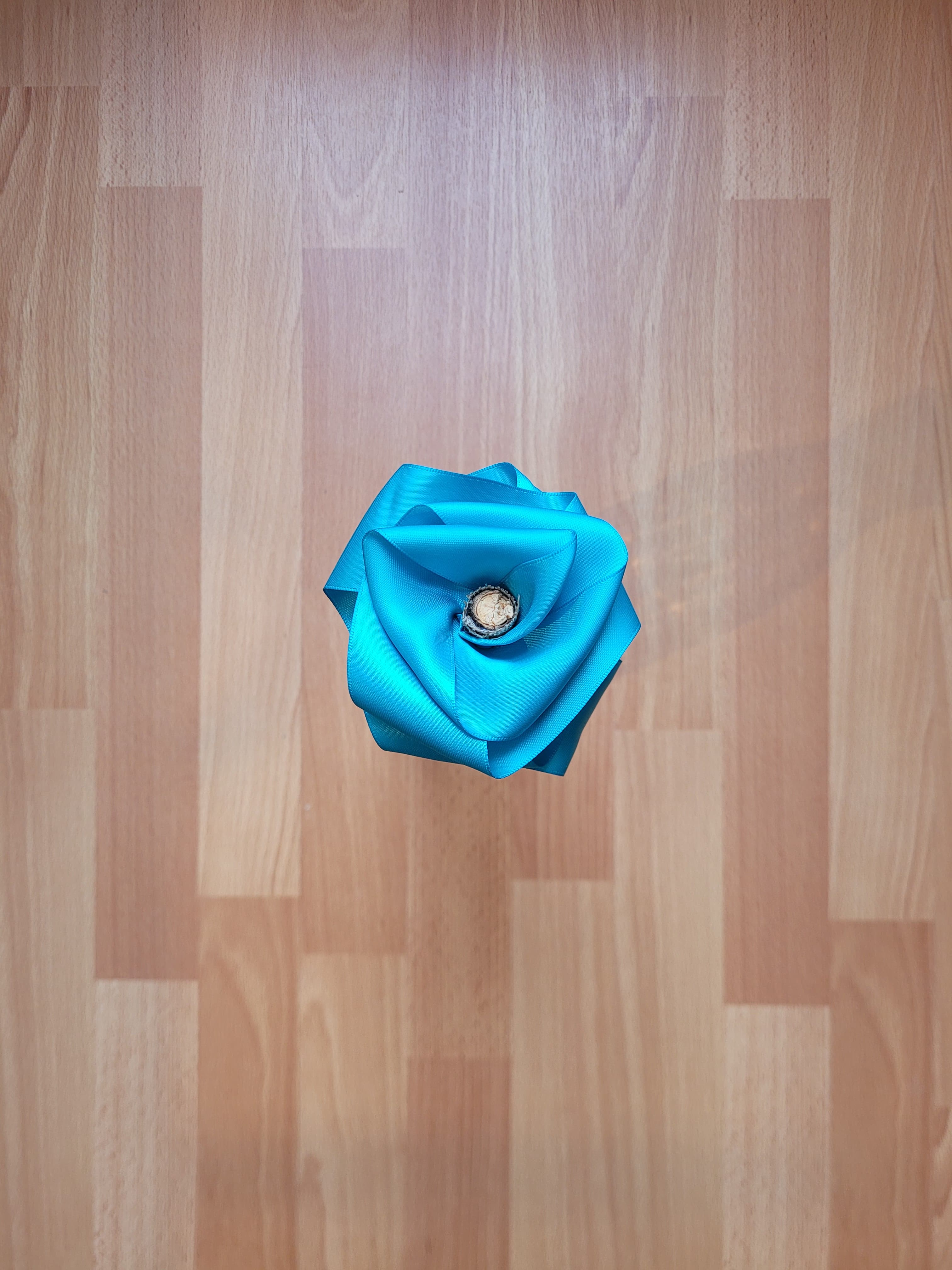 Fleurs tissu - rose satin turquoise- fleurs artificielle - fleurs roses éternelle