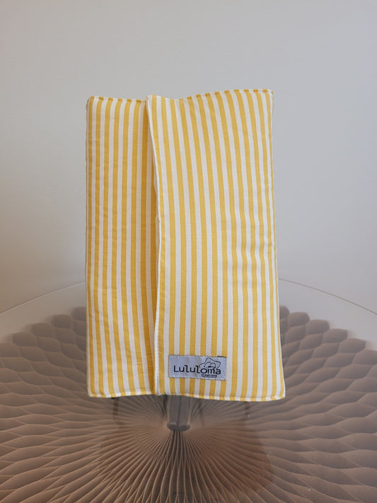 Couvre livre en tissu (livre broché) - Jaune rayé