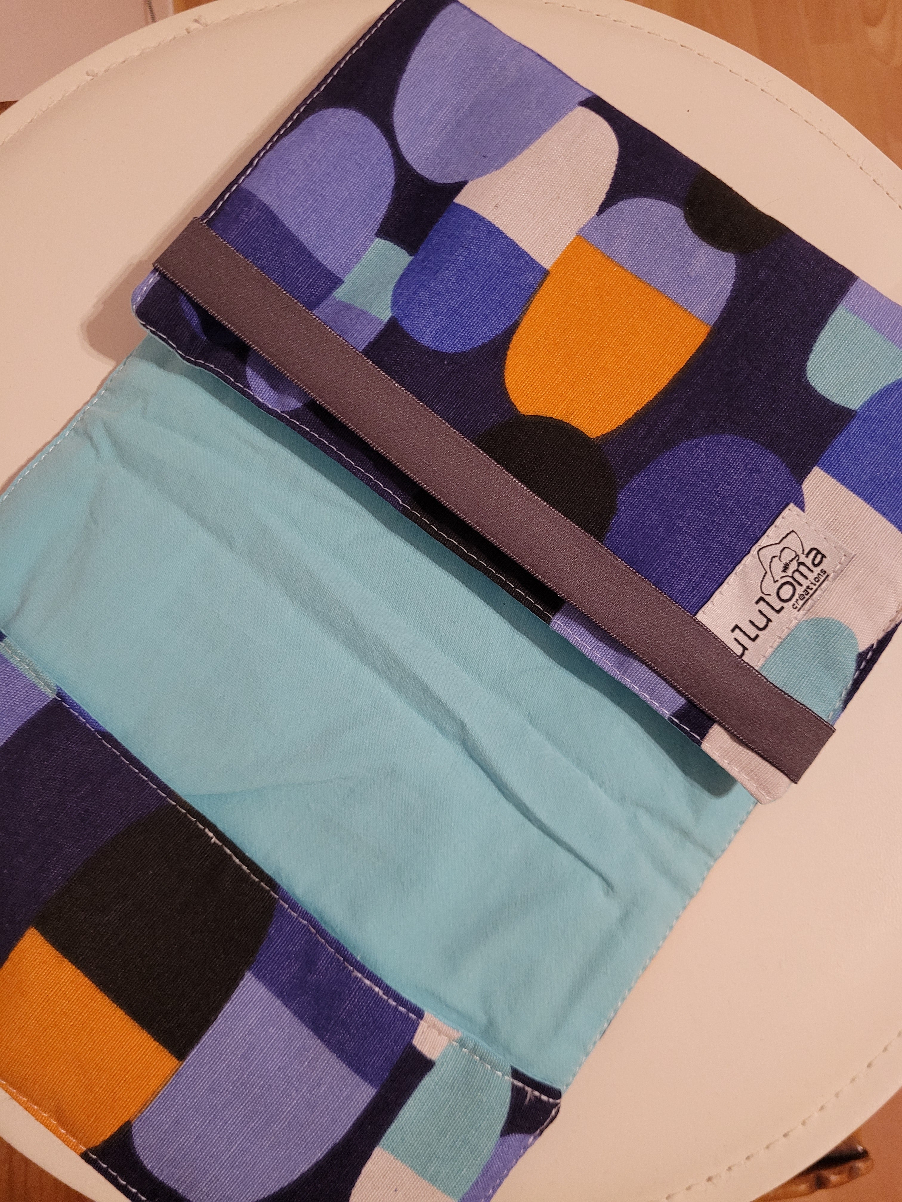 Couvre livre en tissu (Livre de poche) - Tissu bulles gélules foncé