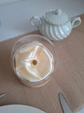décoration fleur tissu rose ivoire globe verre mariage bapteme communion