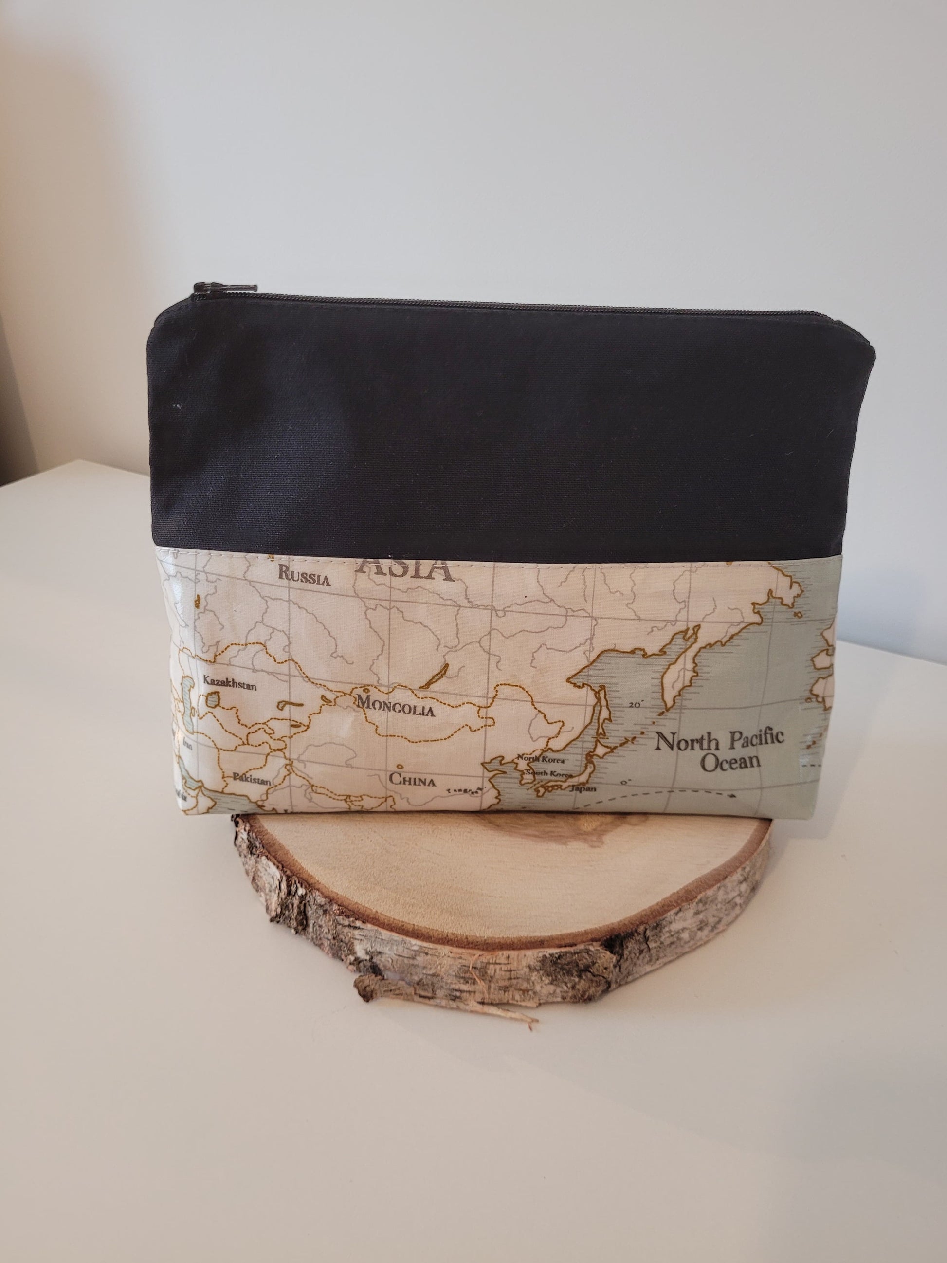Grande trousse - Carte du monde Asie - Lululoma Créations