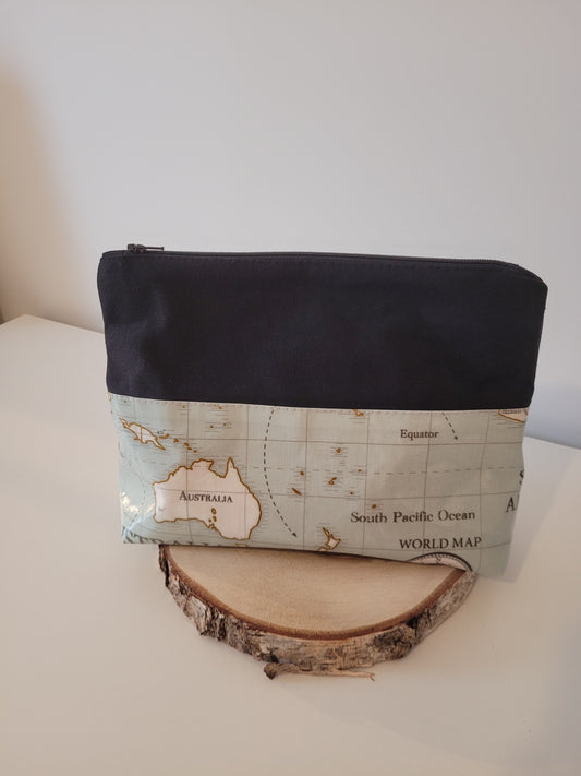 Grande trousse - Carte du monde Australie - Lululoma Créations