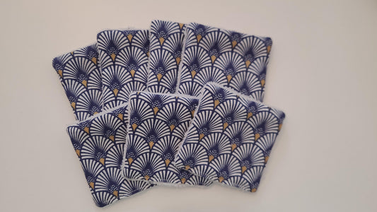 Lingette démaquillante réutilisable - Eventail violet doré
