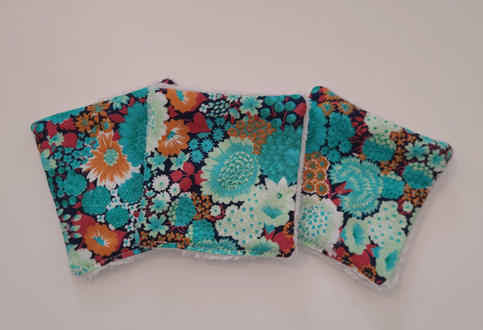 Lingette démaquillante réutilisable - Fleurs vintage