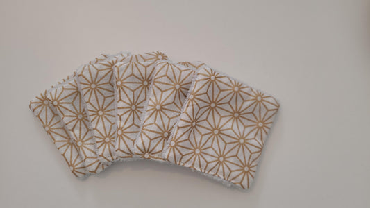 Lingette démaquillante réutilisable - Origami doré