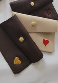 Porte monnaie simili cuir avec broderie - Lululoma Créations