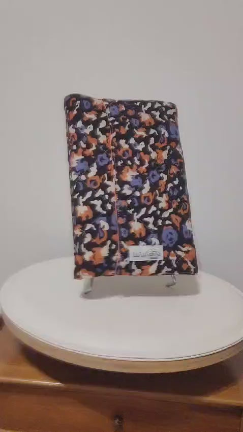 Couvre livre en tissu (livre broché) - Tissu kimono doublure orange