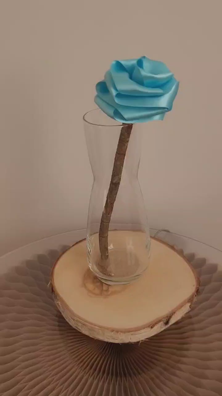 Rose éternelle en satin | Bleu ciel