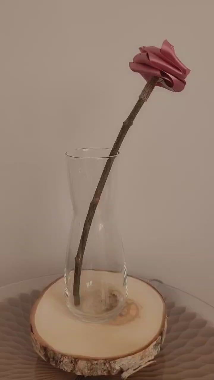 Rose éternelle en satin | Vieux rose