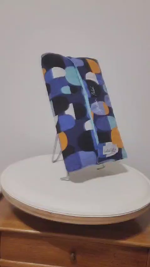 Couvre livre en tissu (livre broché) - Tissu bulles gélules foncé