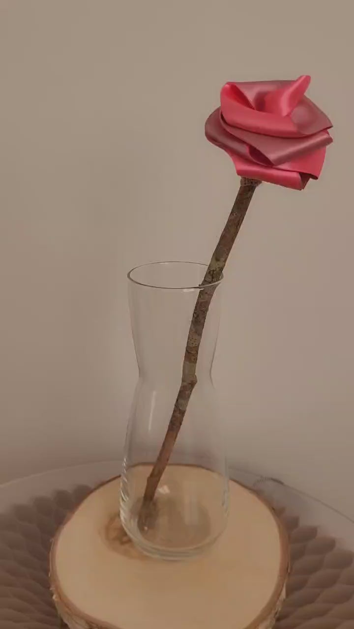 Rose éternelle en satin | Bicolore Rose tendre & Vieux rose