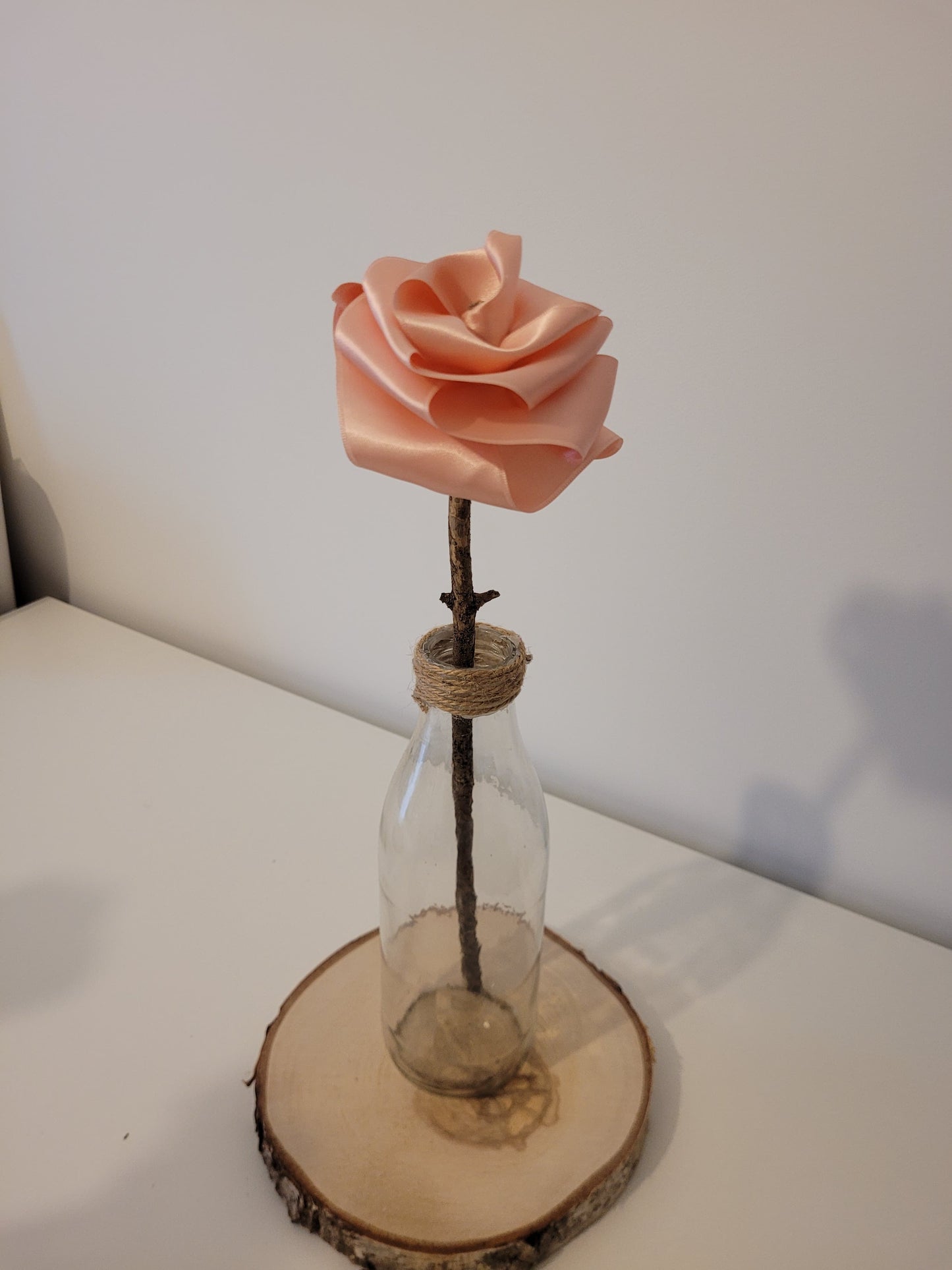 Rose éternelle en satin | Rose pâle - Lululoma Créations