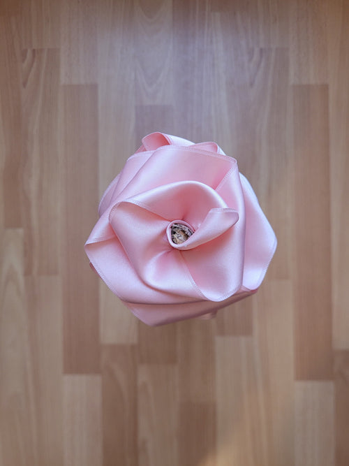 Rose éternelle en satin | Rose pâle - Lululoma Créations