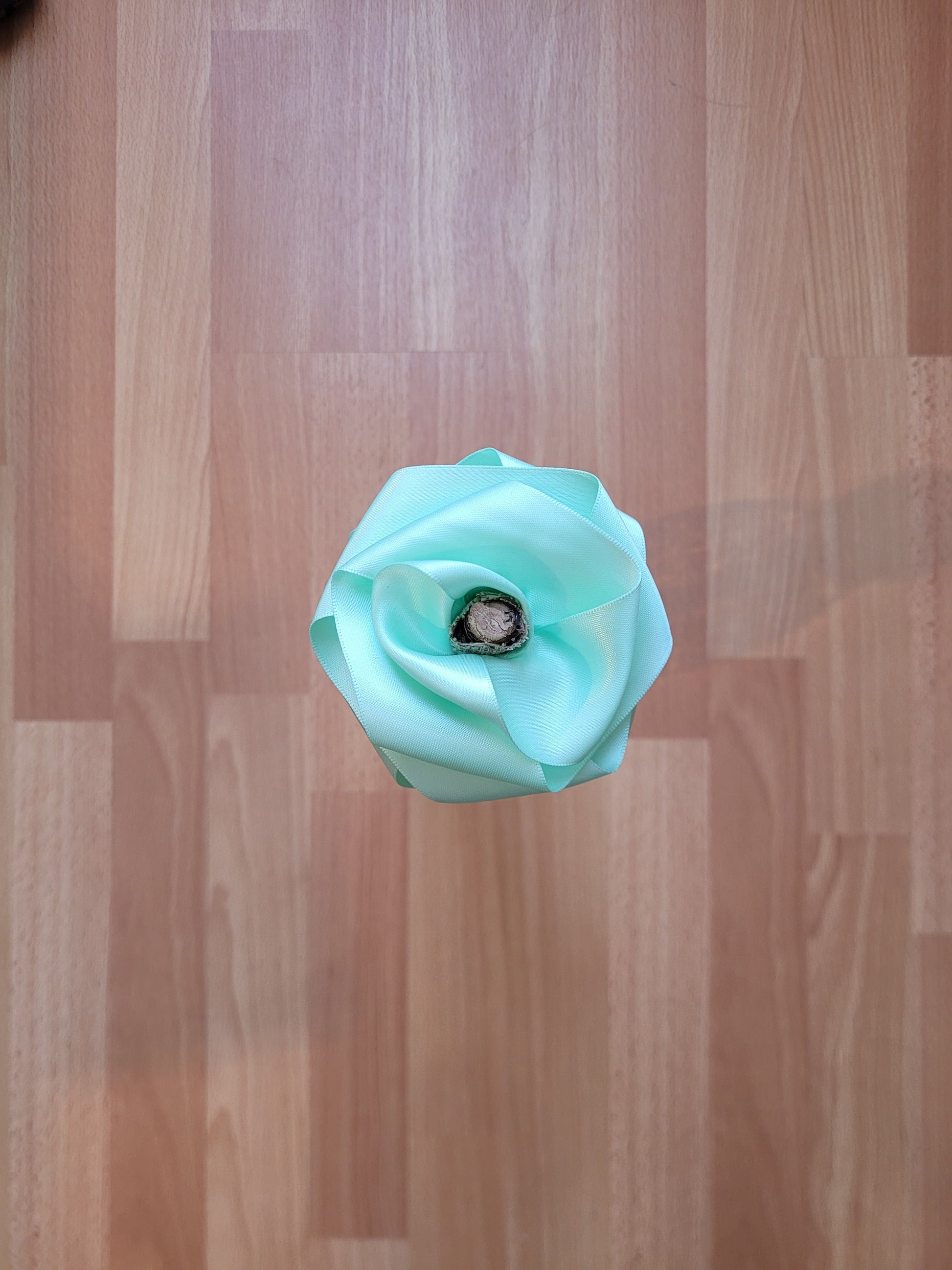 Rose éternelle en satin | Vert d'eau - Lululoma Créations