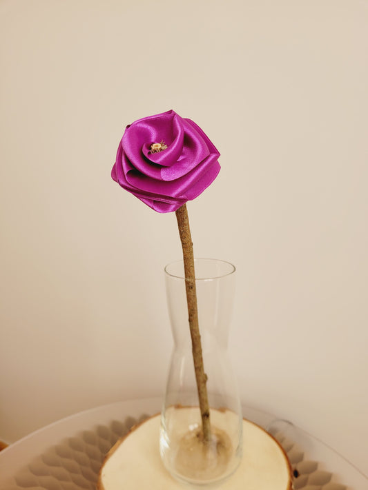 Rose éternelle en satin | Violet - Lululoma Créations