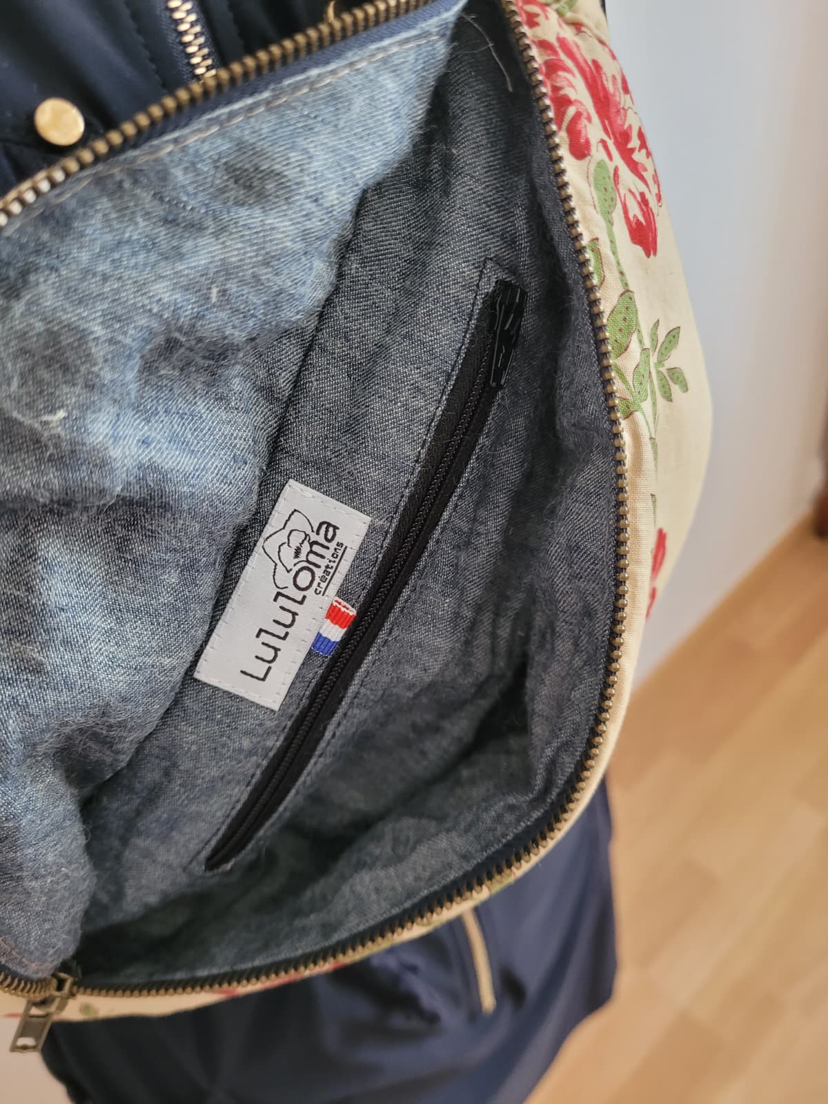 Sac banane fleurs beaupréau - Lululoma Créations