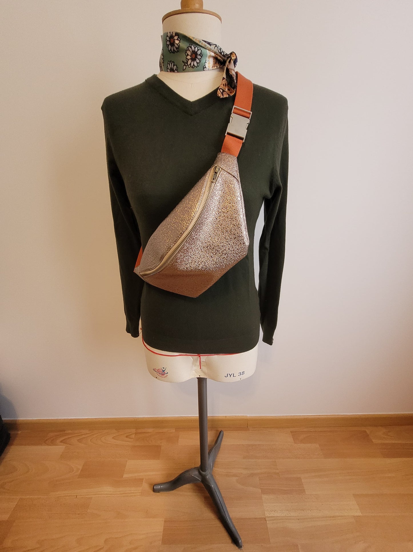 Sac banane simili cuir Cuivre doublure jungle - Lululoma Créations